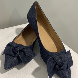 Blue Denim flats (Never worn!)